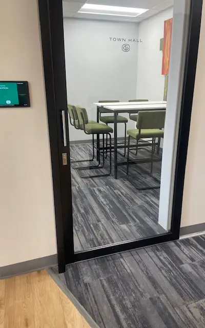 Town Hall meeting room at Granite City Workspaces in Folsom, CA